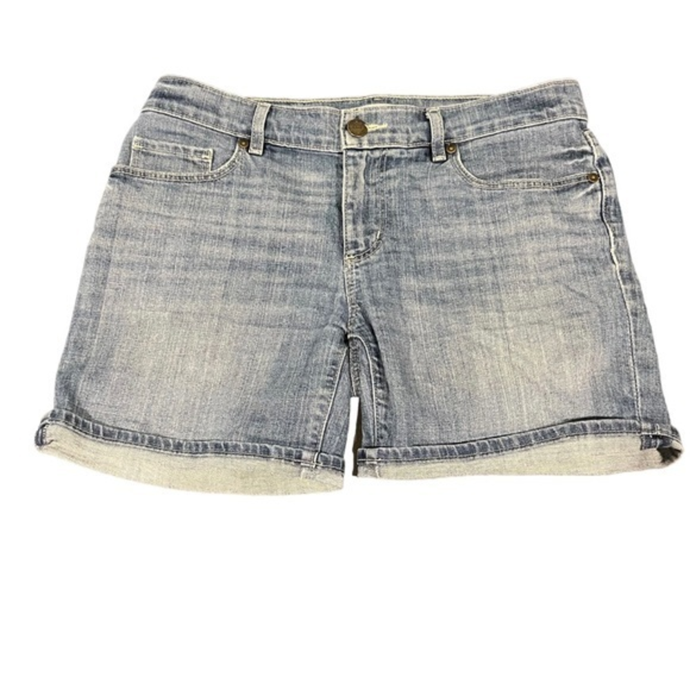 Ann Taylor LOFT Denim Shorts Light Wash Cuffed Mid‎ Rise Size 26 #15